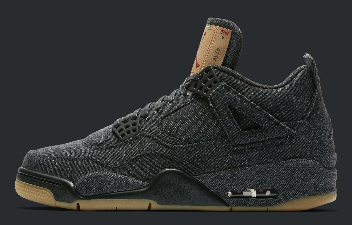 ao2571,aj4,air jordan 4,发售 ao2571 白黑双色 levis x air jordan