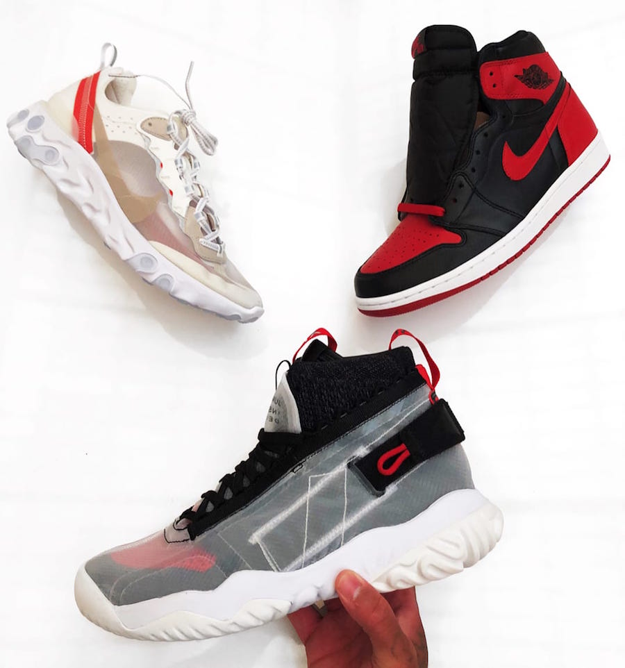 Air Jordan 1,AJ1,react,element  Air Jordan 1 将搭载 React 科技！还是最经典的黑红配色