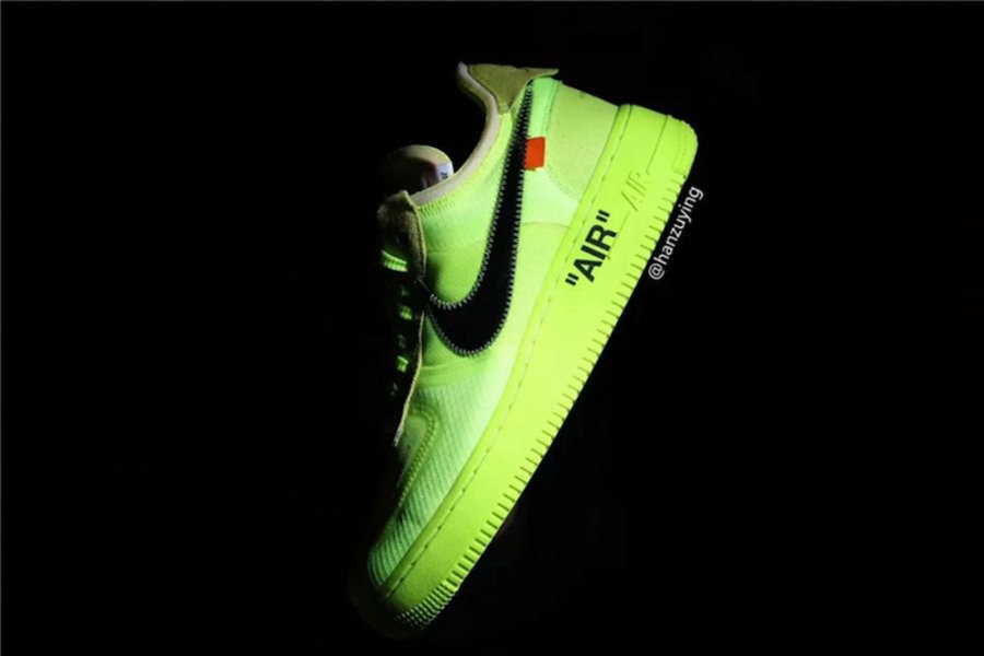 OFF-WHITE,Air Force 1,Nike,发售  最清晰实物预览！荧光绿 OFF-WHITE x Air Force 1 下月发售