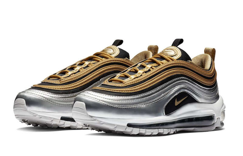 Air Max 97,Nike,发售,AQ4137-700,  两款 OG 配色合体了！Air Max 97 金子弹、银子弹即将回归