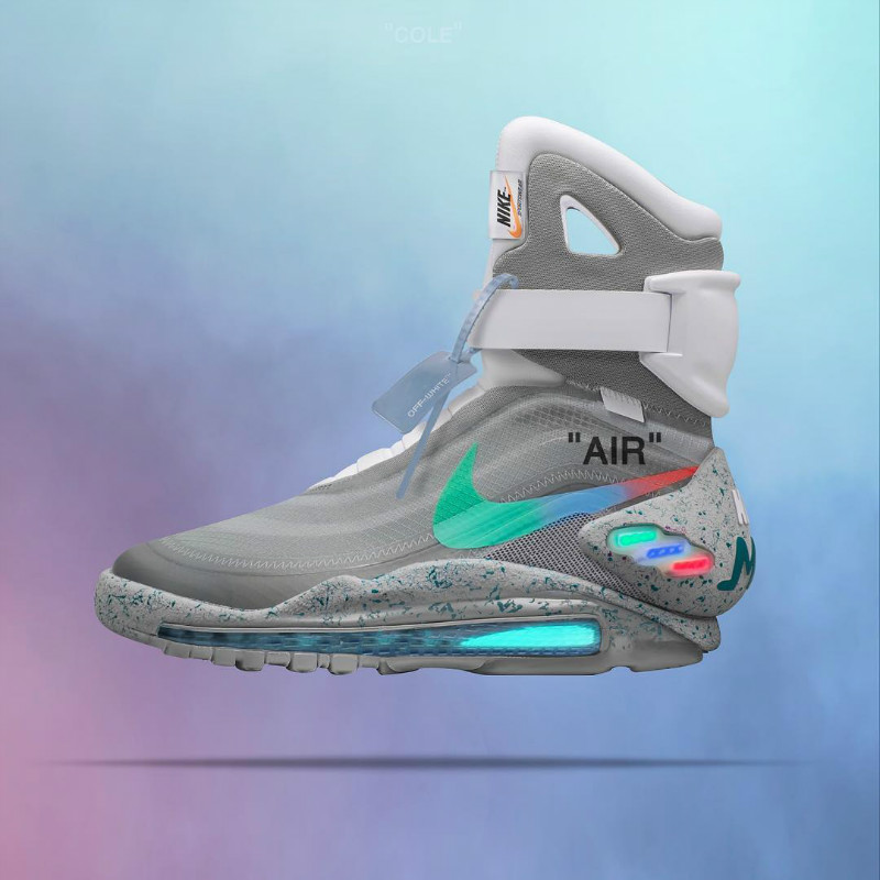 Cole,球鞋美图,球鞋插画,Air Mag,OFF_WHI  能完成 Air Mag 与 OFF-WHITE 合体的人，想来想去也就只有他！