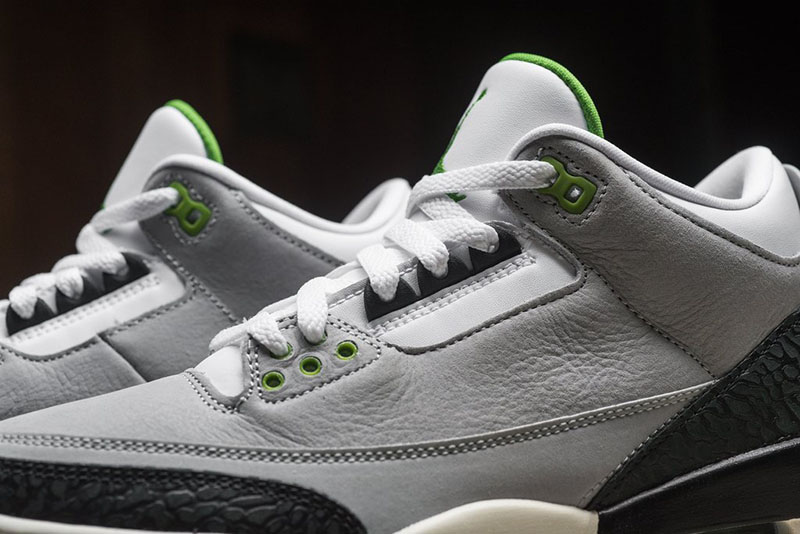 Air Jordan 3,AJ3,Chlorophyll,发  少有的清爽配色！看看这款 AJ3 新品实物到底有多美
