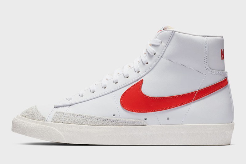 Nike,Blazer Mid,BQ6806-600, 发售  OFF-WHITE 联名带火的鞋！复古白红 Blazer Mid 现已发售