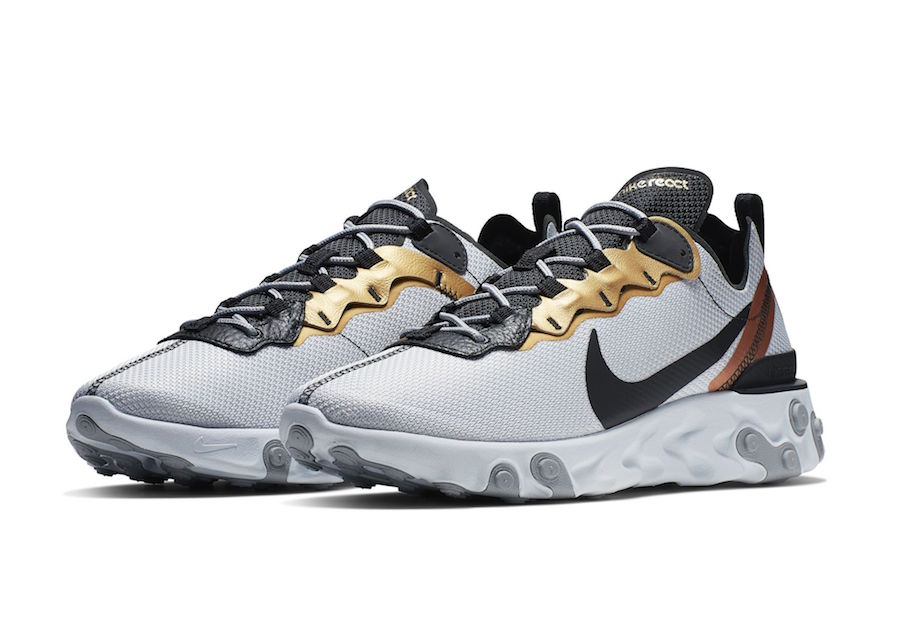 Nike,React Element 55,发售  金银铜奖牌元素！Nike React Element 55 全新配色即将发售