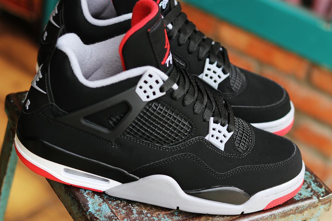 Air Jordan 4 “Bred”,AJ4,Nike,发  “钩子” 后跟还原经典元年质感！重磅复刻黑红 AJ4 细节抢先看