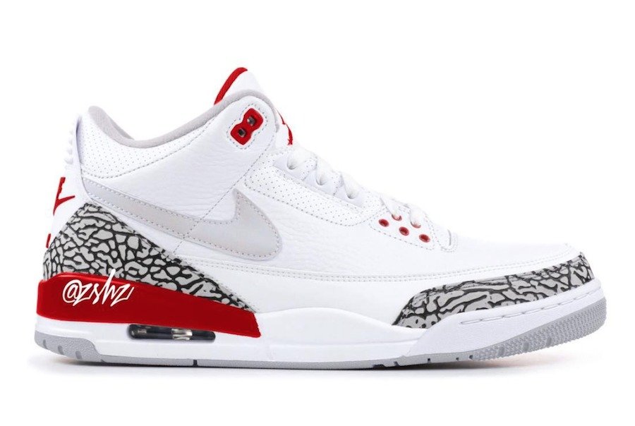 Air Jordan 3,Tinker,CJ0939-100  换勾版本首次市售！白红手稿 Air Jordan 3 下月登场