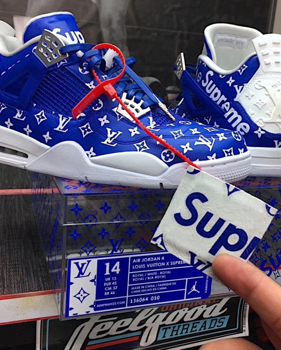 Air jordan 4 louis vuitton x supreme hotsell