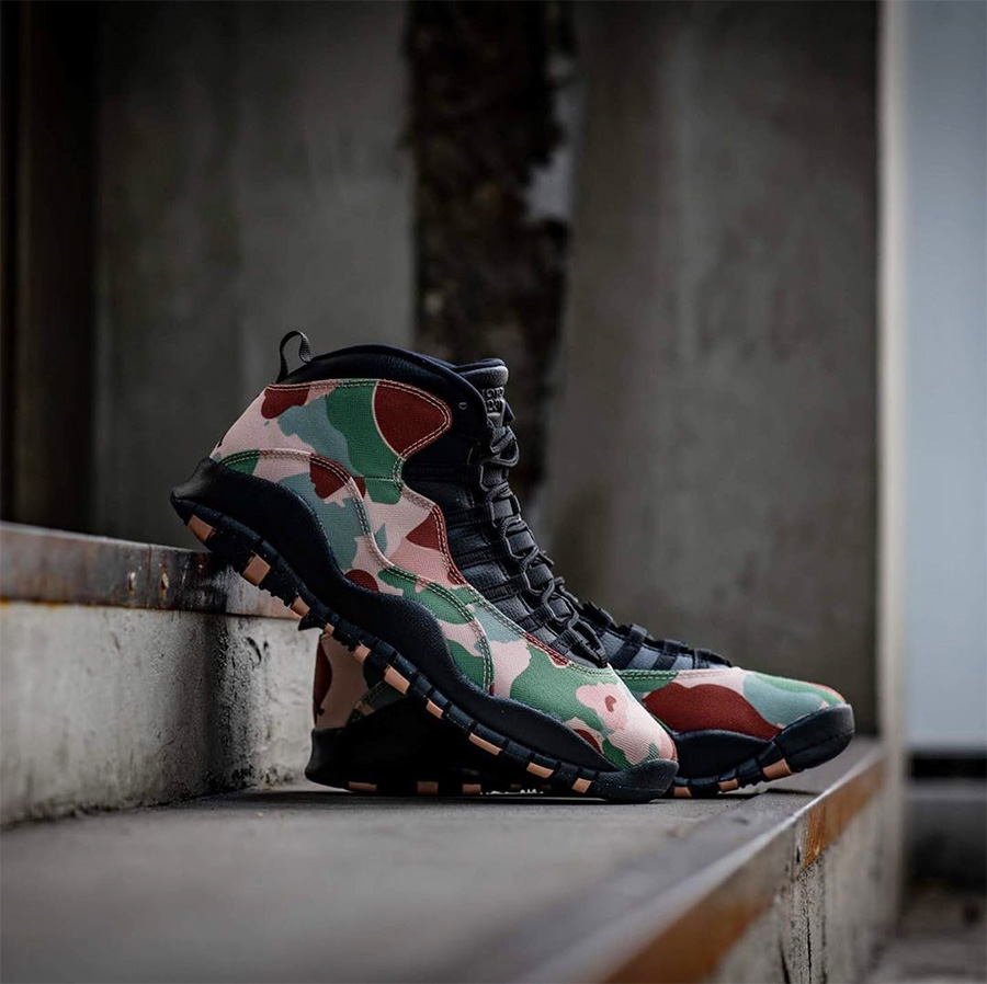 AJ10,Air Jordan 10,310805-200 310805-200 浓浓军事风！Air Jordan 10 “Camo” 鞋面质感也格外特别