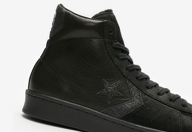Converse,Pro Leather Mid  纯黑马毛+不对称鞋面！Converse Pro Mid 新品即将发售！