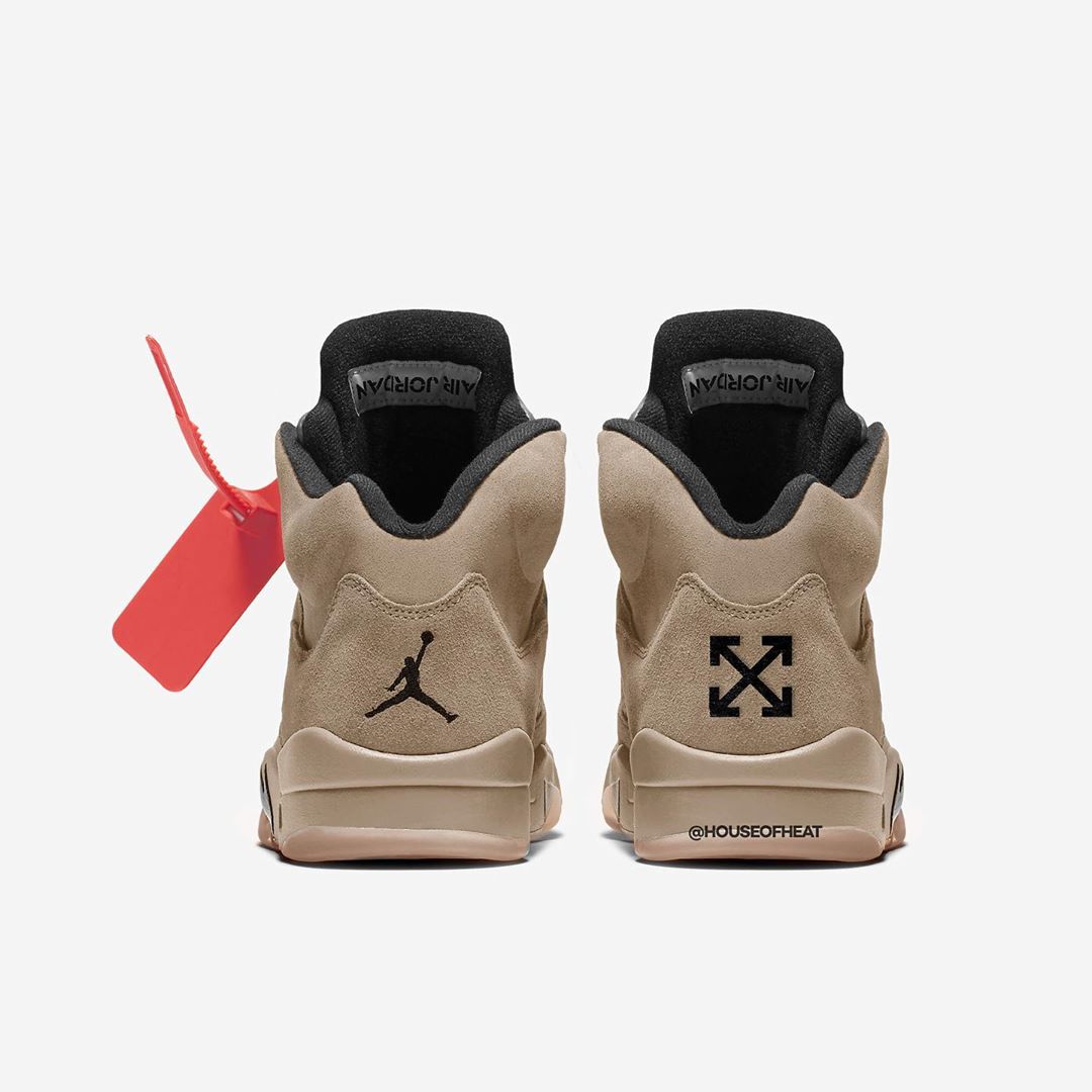 OFF-WHITE,Air Jordan 5,AJ5  鞋面竟然有钩子？！OW x AJ5 最新效果图曝光！明年全明星发售！