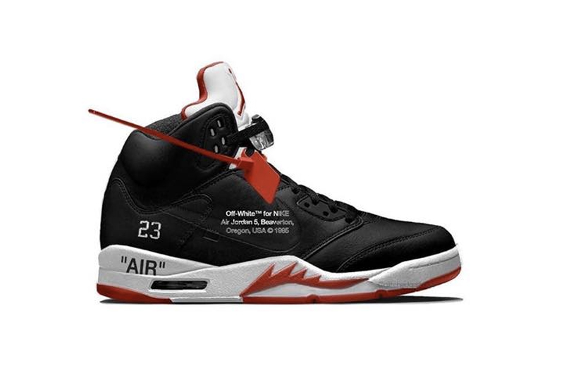 OFF-WHITE,Air Jordan 5,AJ5  鞋面竟然有钩子？！OW x AJ5 最新效果图曝光！明年全明星发售！