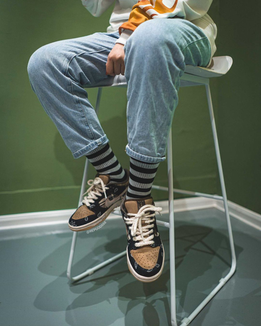 Travis Scott,Nike SB,Dunk Low,  发售日期有了！Travis Scott x Dunk SB 最新实物美图 + 上脚！