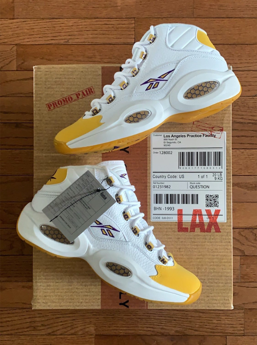 Reebok,Question Mid  科比亲穿配色！湖人 Reebok Question 最新实物曝光！但是……