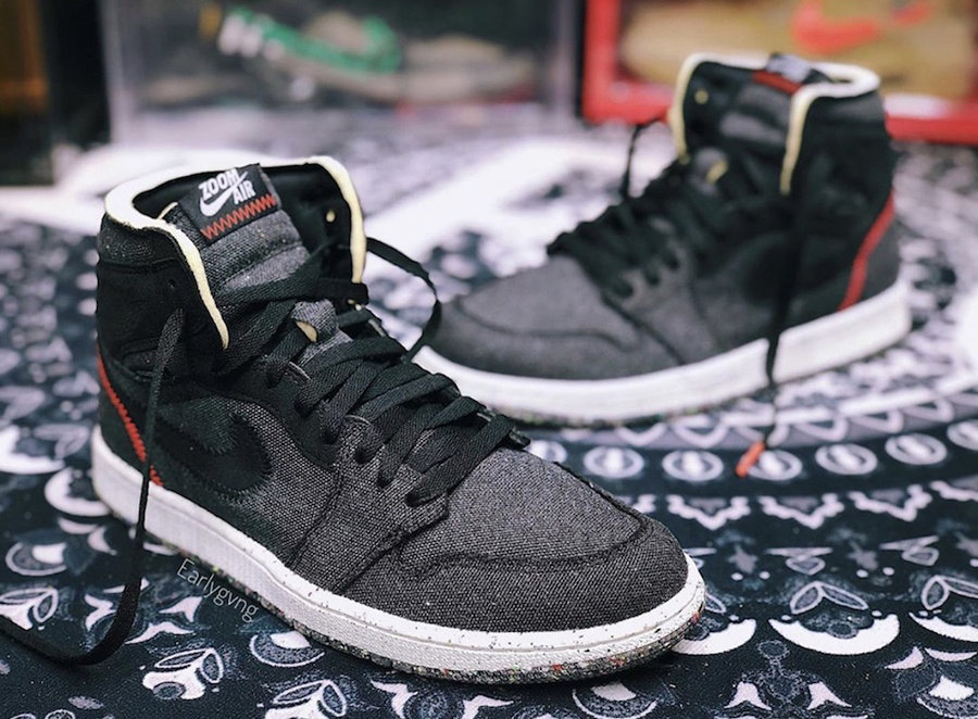 Air Jordan 1,AJ1,CW2414-001,发售  单宁质感 + 全掌气垫！这双垃圾做的 AJ1 竟然有点帅！