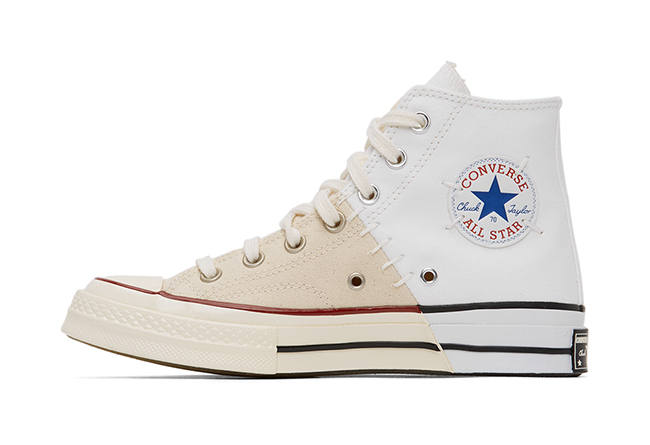 白色,加,米色,将,Converse,解构,近些年,Conv  双色拼接大玩解构设计！这双 Converse Chuck 70 你打几分？