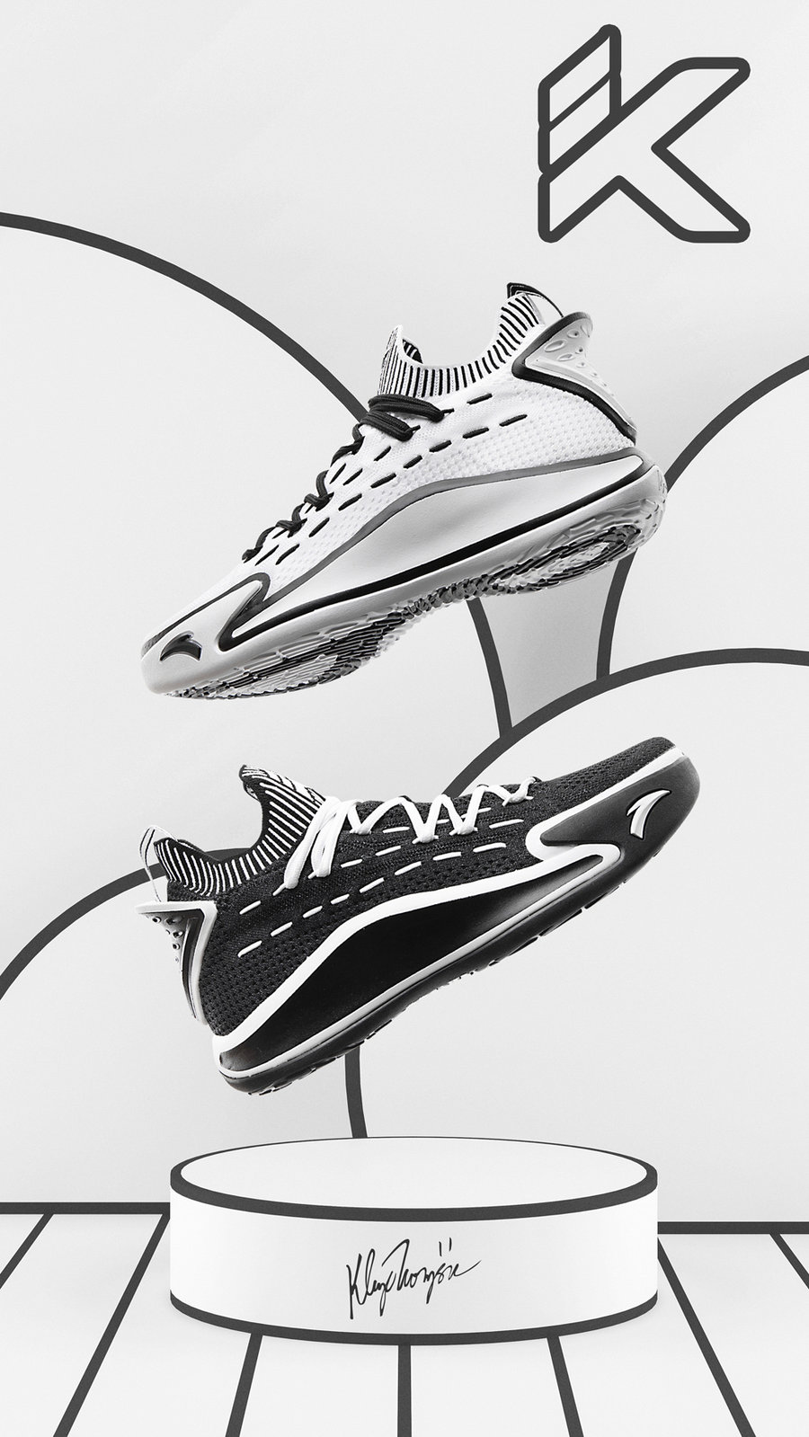 黑白鸳鸯装扮安踏kt5二次元系列现已发售