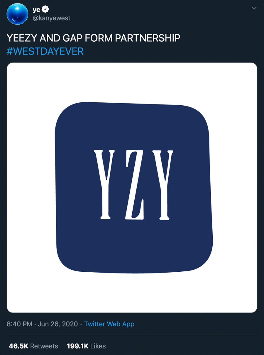Yeezy,GAP,侃爷,Kanye West Kanye West 人人都买得起的 Yeezy！？侃爷亲自宣布 YZY x GAP 合作！