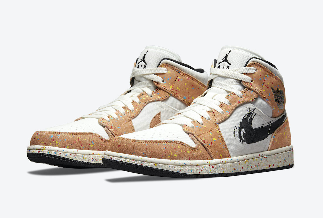 多彩,油画,泼墨,全新,Air,Jordan,Mid,官图,  多彩油画泼墨！全新 Air Jordan 1 Mid 官图释出