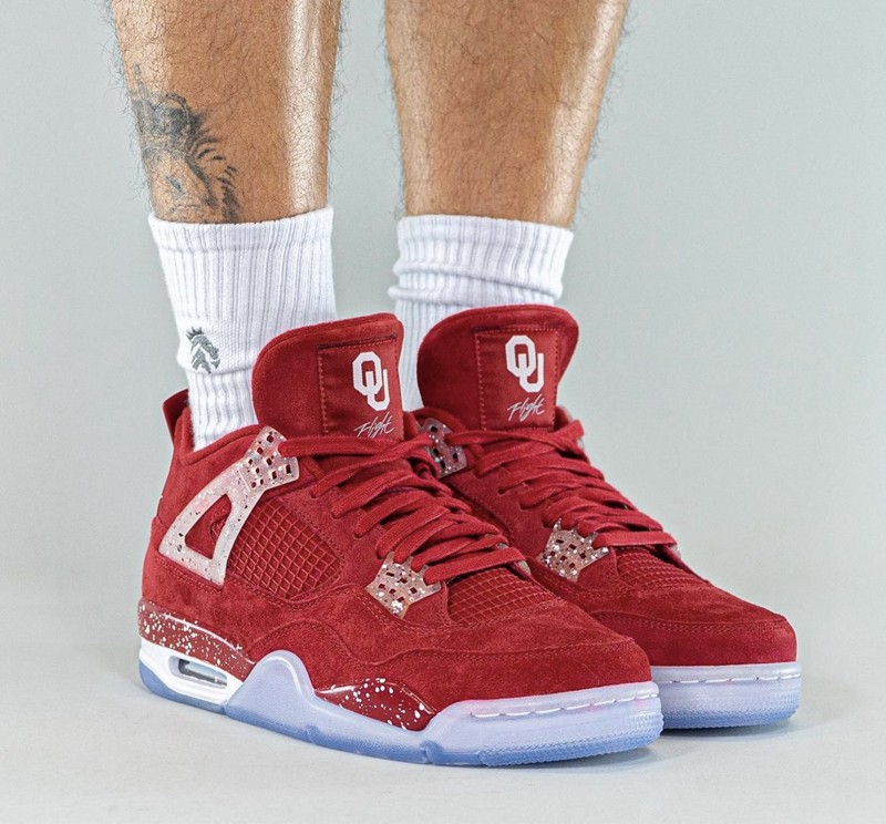 Air Jordan 4 PE,俄克拉荷马大学,Jordan  有钱未必买得到！超稀有 AJ4 PE 实物上脚曝光！