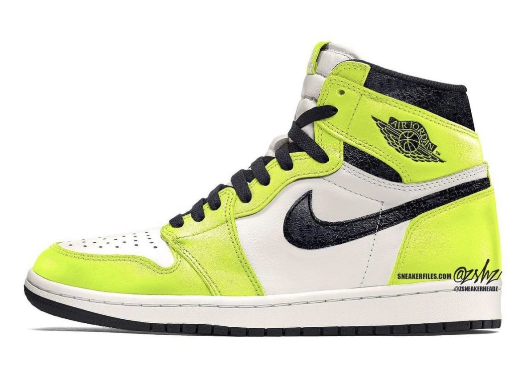 AJ,Air Jordan 1 High OG,Volt  醒目黄色真亮眼！全新配色 Air Jordan 1 High 效果图曝光！