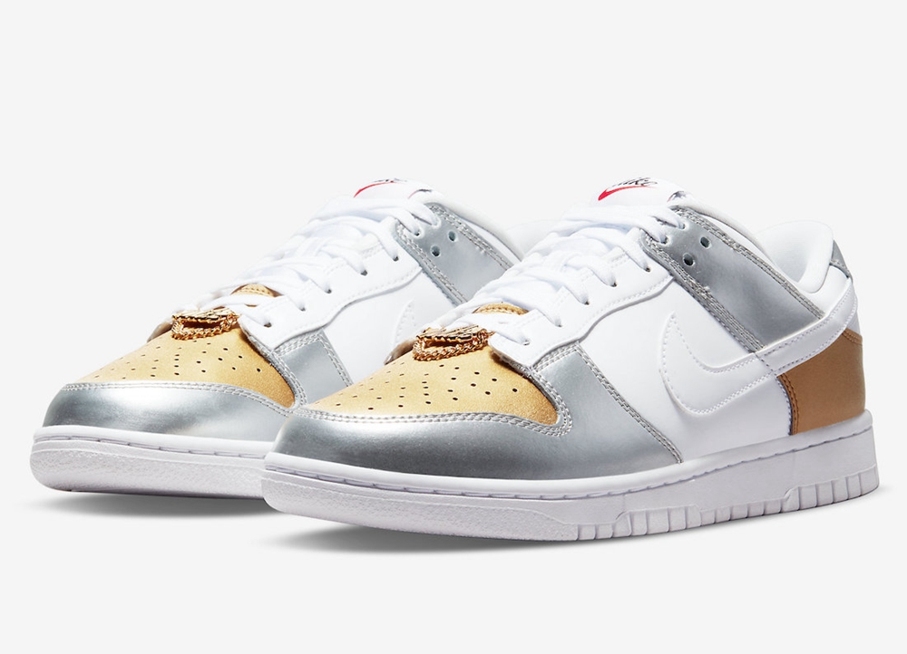 Nike,Dunk Low WMNS,Metallic,DH  造型过于浮夸！「金链子」Dunk Low 官图曝光！