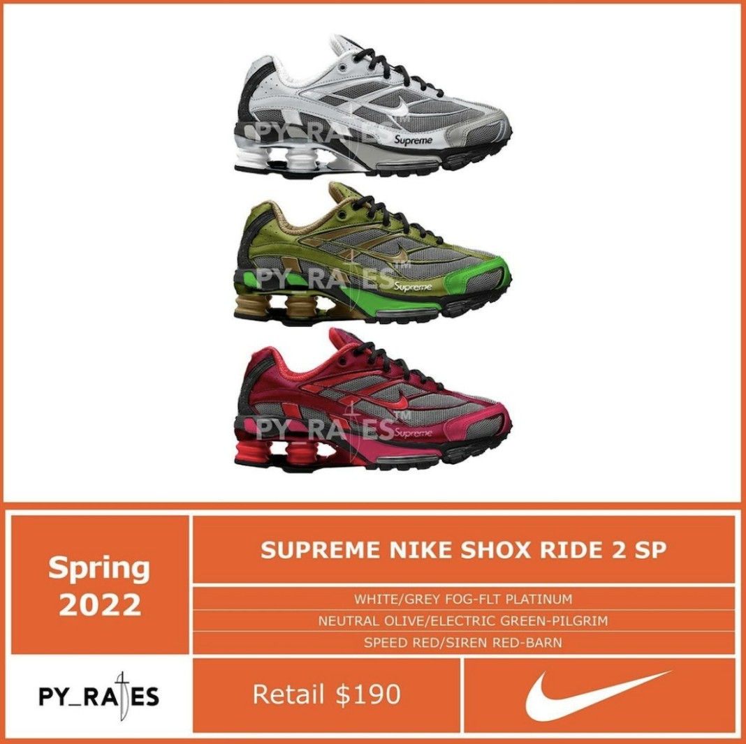 Nike,Supreme,Shox Ride 2  Supreme x Nike 最新实物细节曝光！你觉得够帅吗？