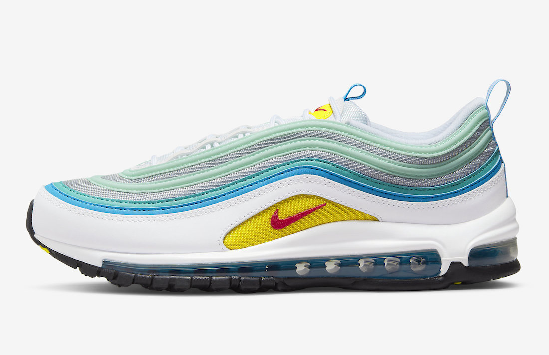 Nike,Air Max 97，DQ7644-100  清爽花卉主题！全新 Air Max 97 官图曝光！