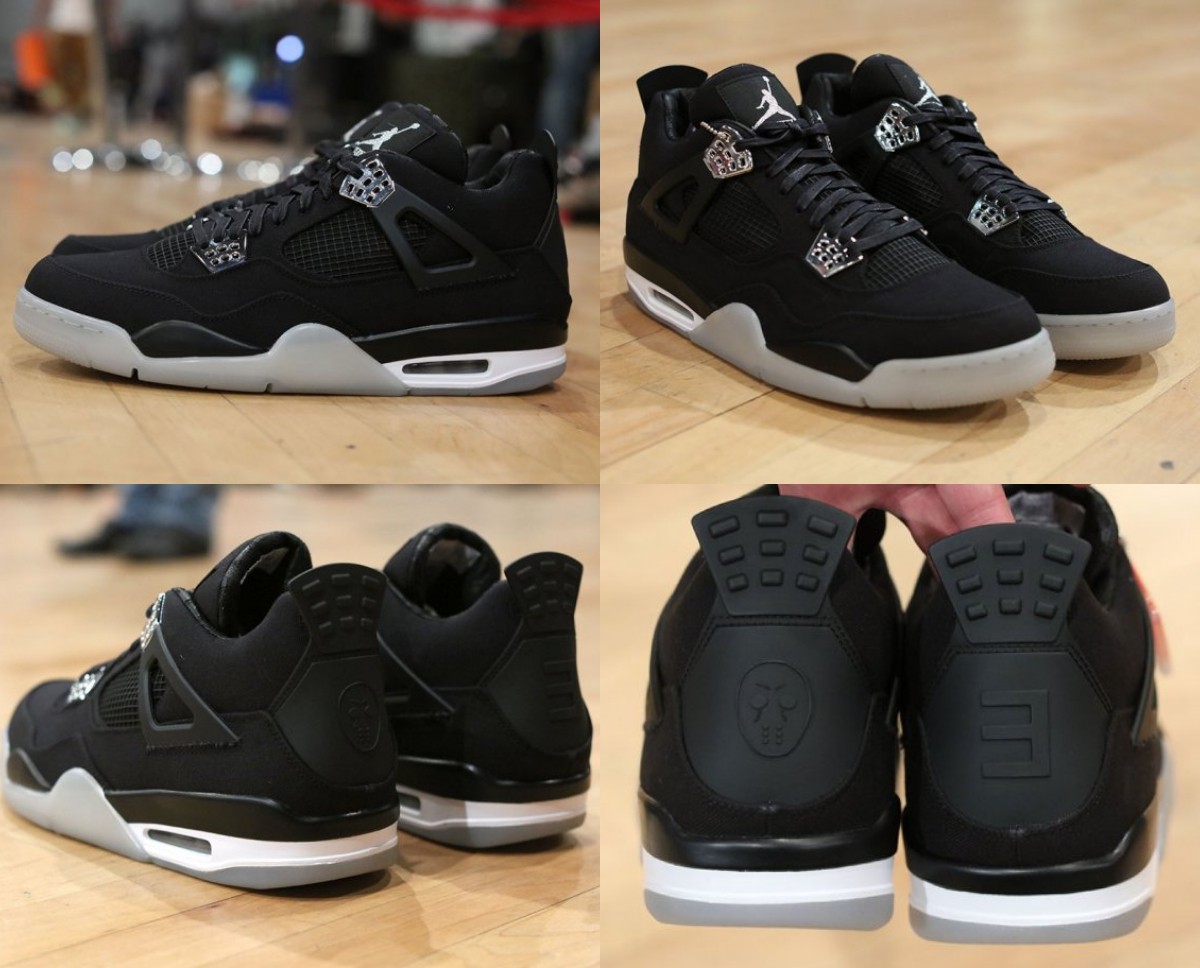 Air Jordan 4,AJ4,Black Canvas,  酷黑丹宁 AJ4 首次曝光！网友：这不是小阿姆么！