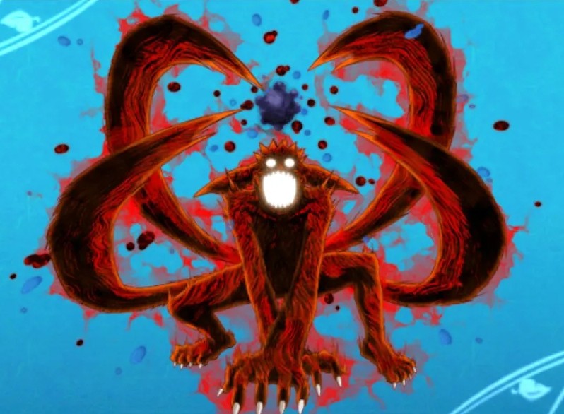 第一双 "nine tails" 灵感来源于九喇嘛暴走时的「妖狐之衣」.