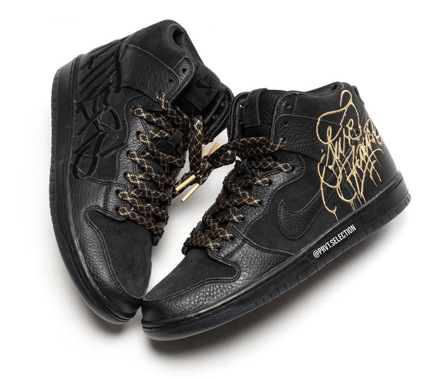 Nike,Dunk SB High,DH7755-001  超酷黑金配色！Dunk SB 又有新联名！鞋帮刺绣实在是帅！
