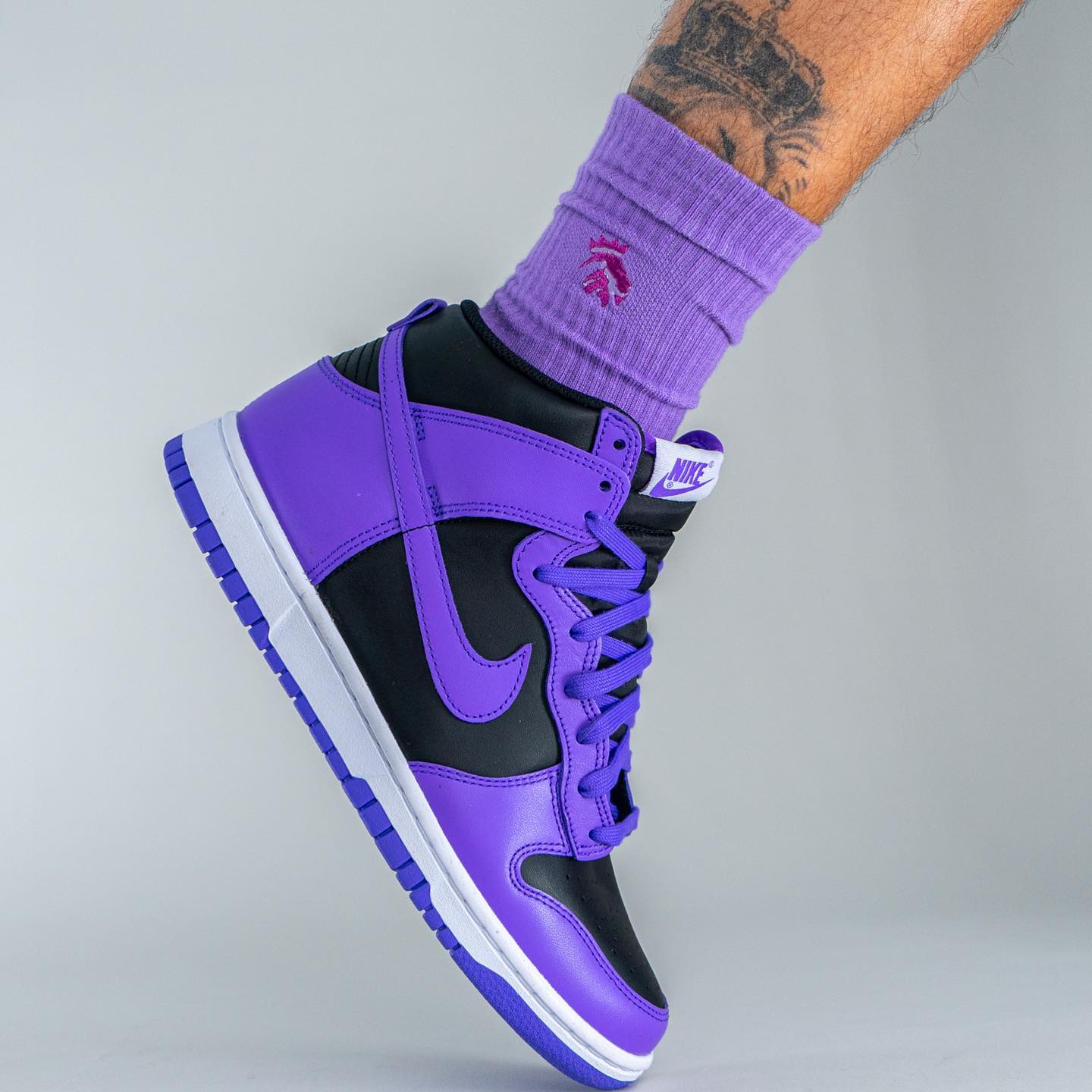 DD1399,Black,Purple,Nike Dunk  「恶人紫」重出江湖！全新 Dunk Hi 上脚效果曝光！