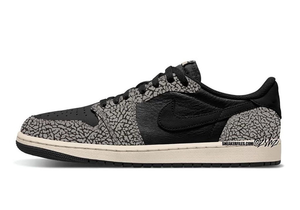 Air Jordan 1 Low,Elephant Prin  又一双「爆裂纹」AJ 曝光！发售日期也有了！