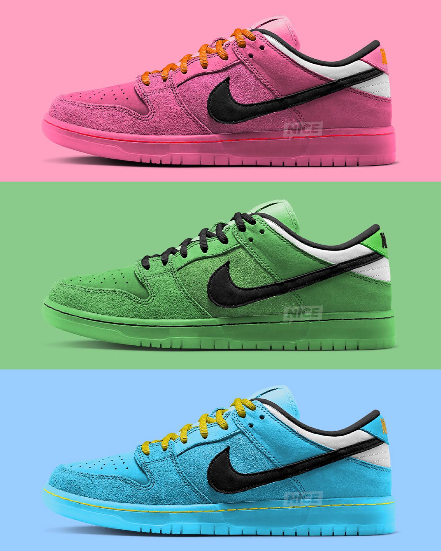 Nike,Dunk SB,Powerpuffgirls  梦幻联动！《飞天小女警》 x Dunk SB 要来了！