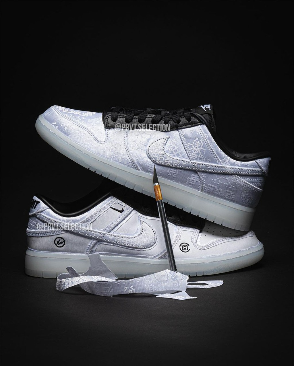 CLOT,fragment design,Nike,Dunk  冠希上脚 Nike「闪电白丝绸」！又有新联名要来了！