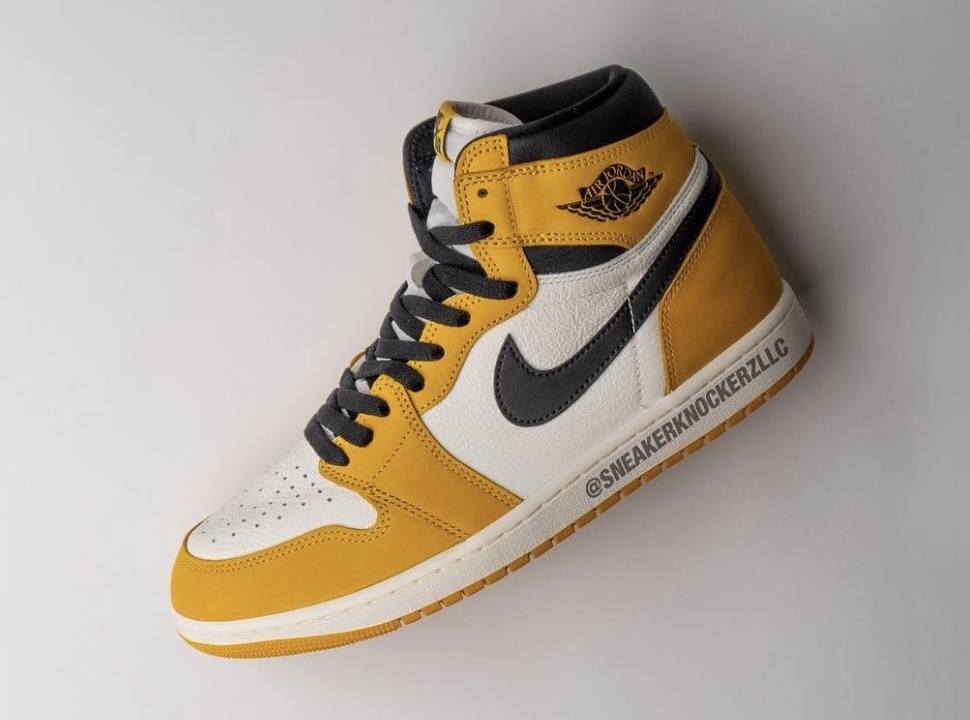 Air Jordan 1 High OG,Yellow Oc  鞋舌标签有点特别！新配色 AJ1 实物曝光！