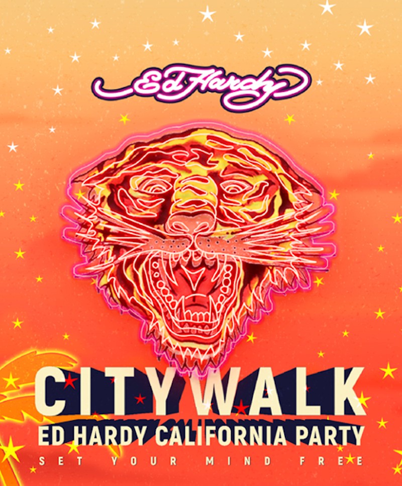 浓厚,美式,风格,Hardy,加州,派对,你,去了,吗,  在加州派对 City Walk！Ta 们和 Ed Hardy 一起玩了个痛快！