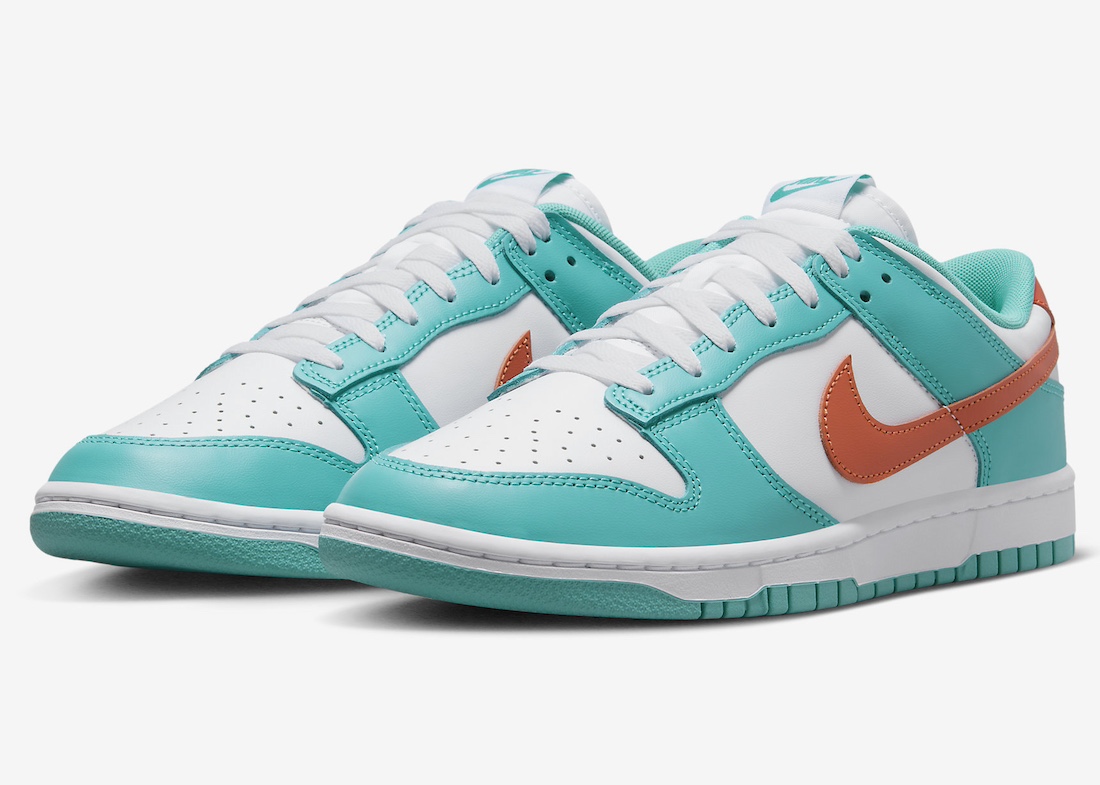 Nike,Dunk Low,Miami Dolphins,D  「迈阿密」Dunk Low 官图曝光！颜值有点小帅！