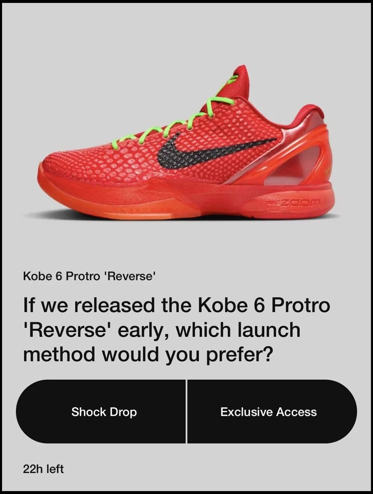 Nike,Kobe 6,Reverse Grinch,翻转圣  「反转圣诞」Kobe 6 突袭倒计时！网友：搞快点！