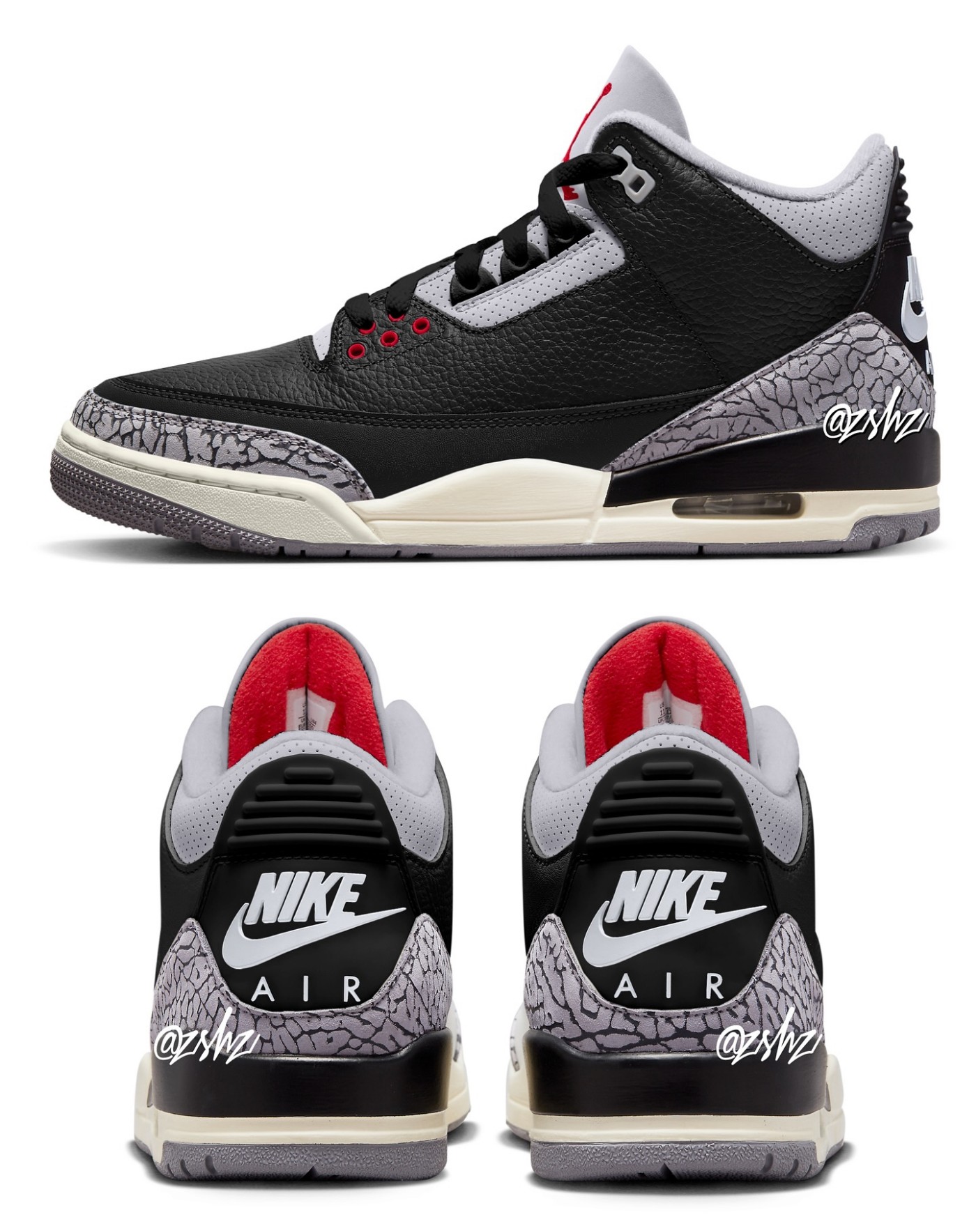 目前消息称 air jordan 3 "black cement reimagined" 将于今年底圣诞