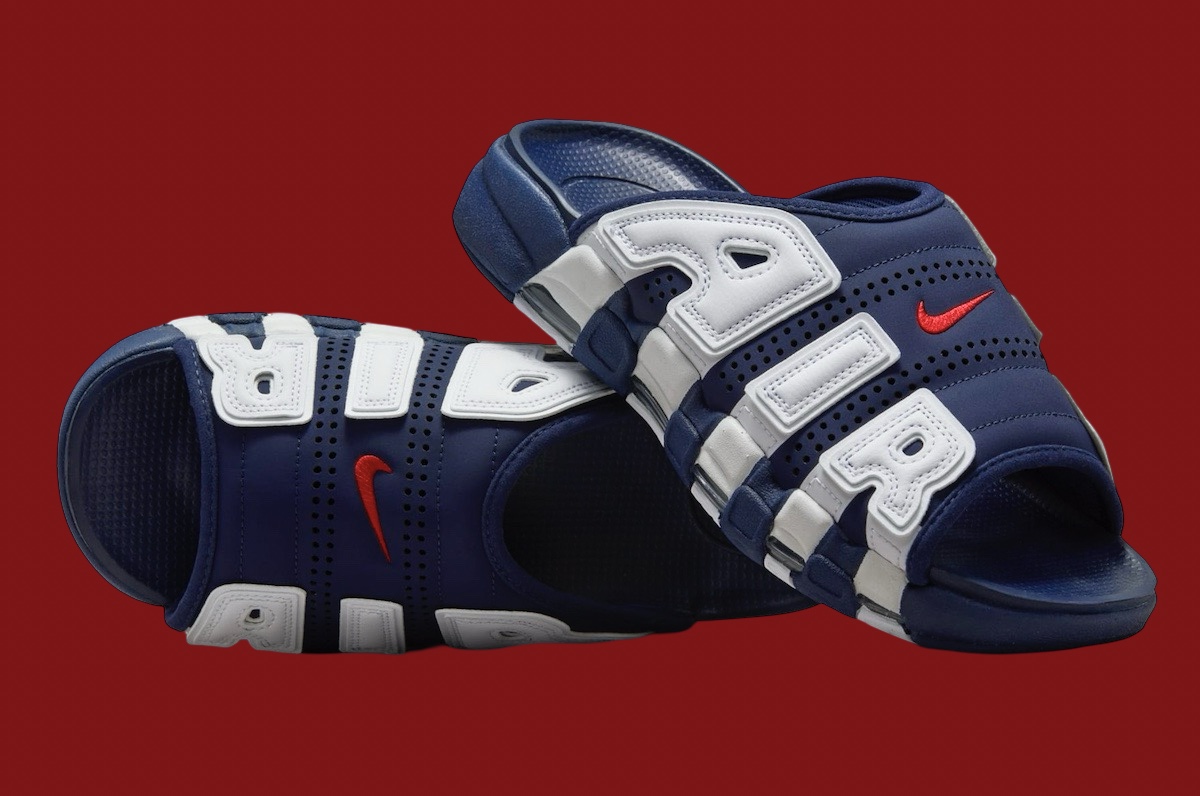 Nike,Air More Uptempo Slide,FQ  经典又吸睛！大 AIR 拖鞋终于迎来「奥运」配色！