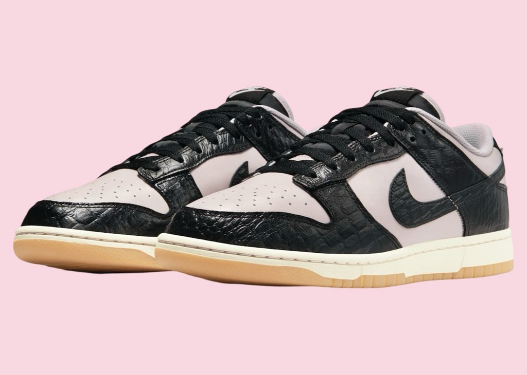 Nike,Dunk Low,Pink/Black Croc   鳄鱼皮「粉熊猫」Dunk 要来了！质感真不赖！