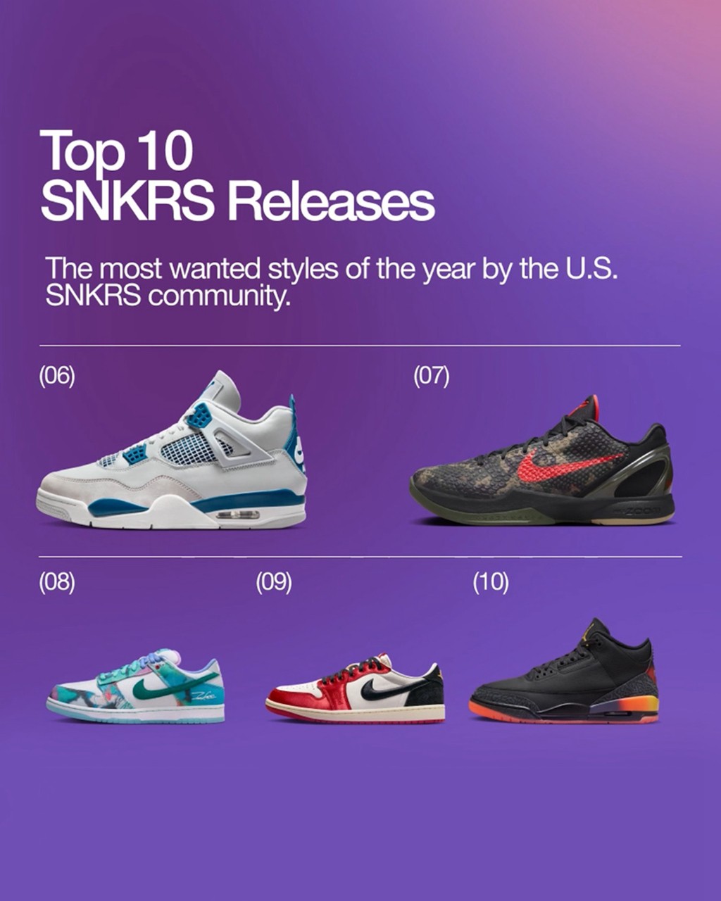 清单,Air Jordan,Nike  SNKRS「2024 年度十大球鞋」刚刚公布！第一名果然是……