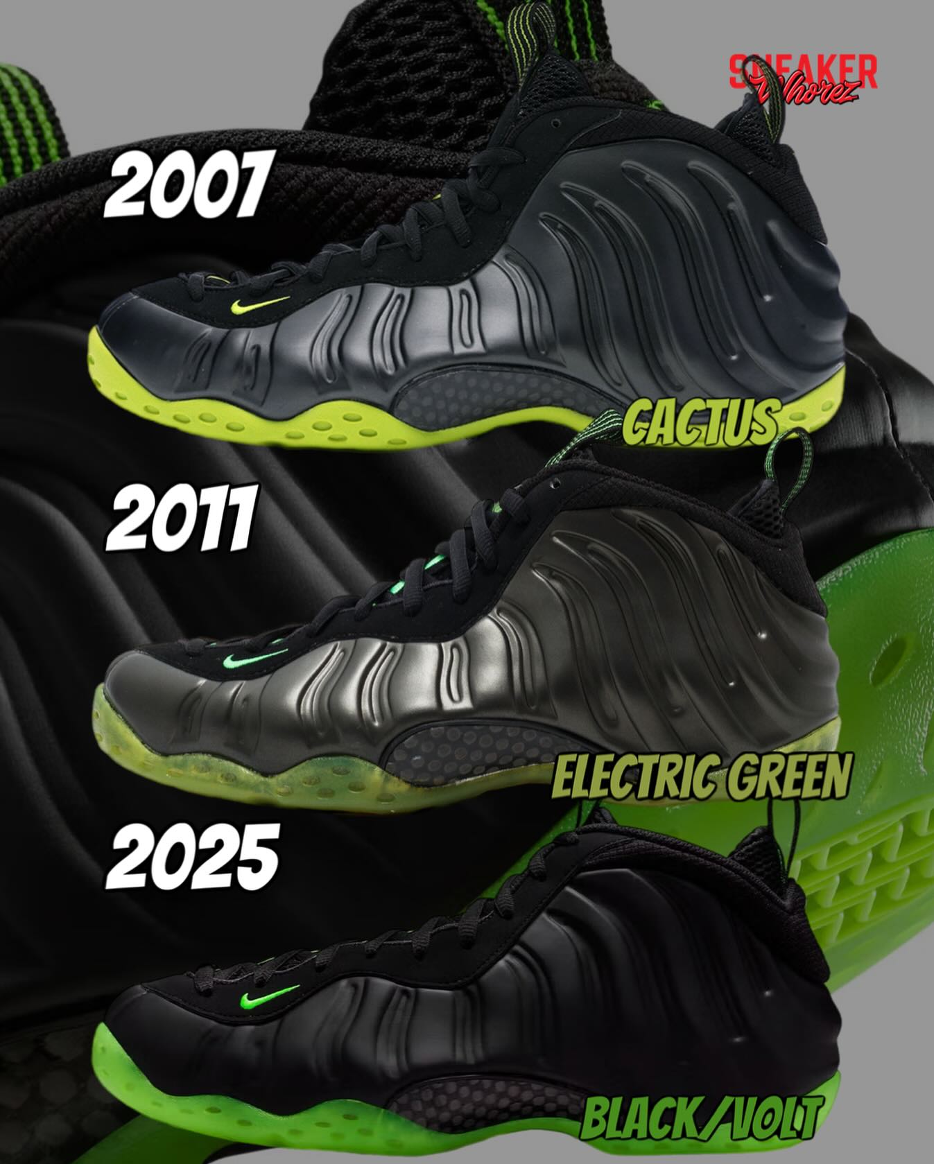 Nike,Air Foamposite One,Volt,H  强烈视觉反差！Nike「黑绿喷」要来了！