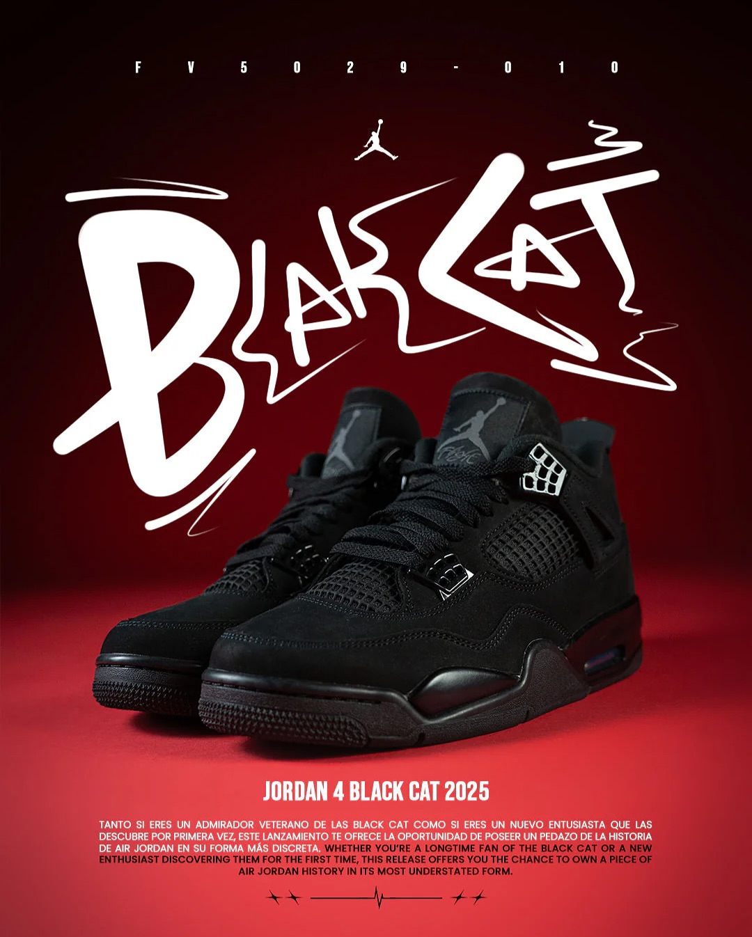 FV5029-010,AJ4,Air Jordan 4,黑猫  上脚图来了！黑猫 AJ4 最新消息！