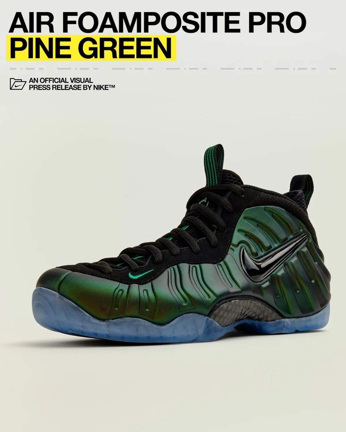Nike,Air Foamposite Pro,Pine G  迷人光泽难以抗拒！「松绿泡」最新实物曝光！