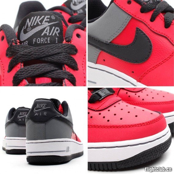 Nike,Air,Force,1,Low,GS,距离红  Nike Air Force 1 Low GS 距离红/酷灰/黑/白 即将发售