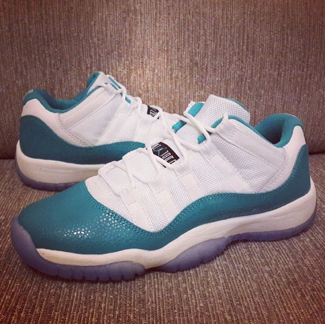 Air,Jordan,11,Low,GS,水蓝safa AJ11 Low Air Jordan 11 Low GS "Aqua Safari" 实物图赏