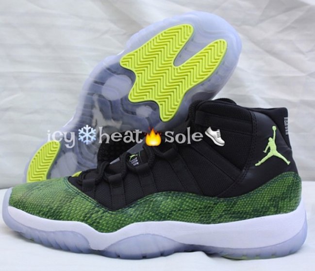 球鞋资讯,球鞋新闻,时尚杂 AJ11低帮 Air Jordan 11 “Green Snakeskin” 样品曝光