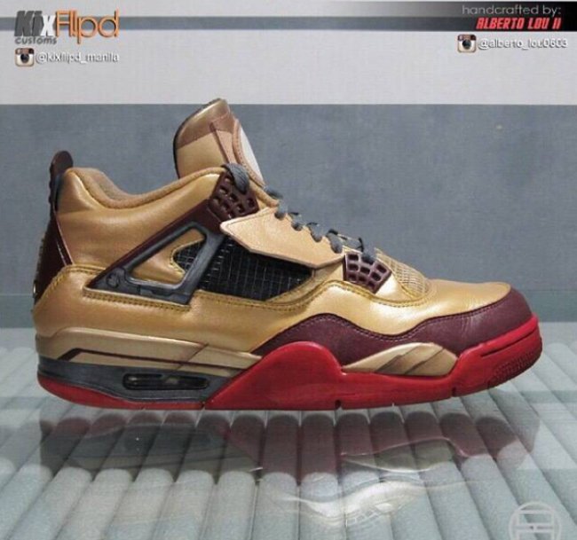 球鞋资讯,球鞋新闻,时尚杂 AJ4 Air Jordan 4 钢铁侠定制鞋款欣赏