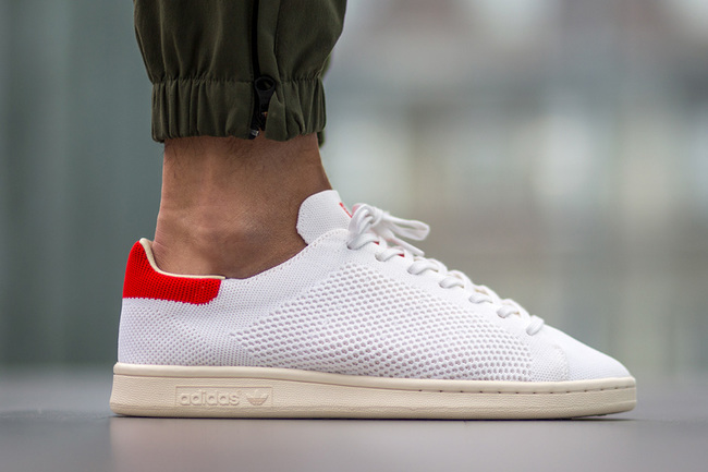 S75147,Stan Smith Primeknit,St  完全不同的小白鞋！Stan Smith Primeknit 白鞋红尾登场